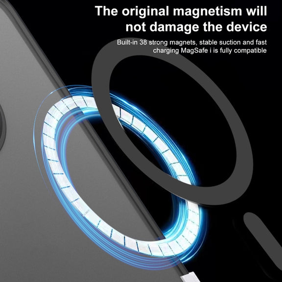 For iPhone 16 Pro Max Side Cooling Skin Feel Frosted MagSafe Magnetic Phone Case(Black)