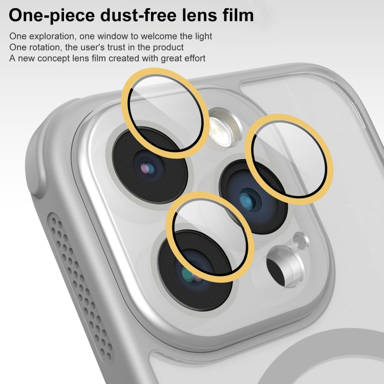 For iPhone 16 Pro Side Cooling Skin Feel Frosted MagSafe Magnetic Phone Case(Blue)
