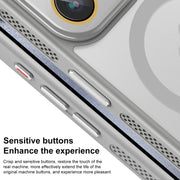 For iPhone 16 Pro Max Side Cooling Skin Feel Frosted MagSafe Magnetic Phone Case(Black)