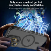 For iPhone 16 Plus Side Cooling Skin Feel Frosted MagSafe Magnetic Phone Case(Sky Blue)