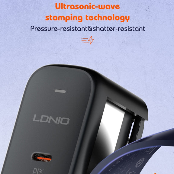 LDNIO Q366 65W USB + Dual Type-C Port Charger with 1m USB-C / Type-C to USB-C / Type-C Data Cable, Plug Type:US Plug(Black)