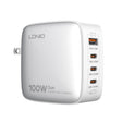 LDNIO Q408 100W GaN USB+3 USB-C / Type-C Interface Charger with 1m 100W USB-C / Type-C to USB-C / Type-C Data Cable, Plug Type:US Plug(White) - free shipping - PMC TechLife - Order now!