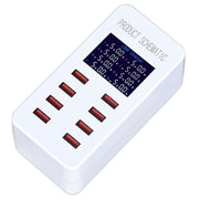 A8B 50W 8 Ports USB Smart Charging Station with Digital Display, Plug:UK Plug