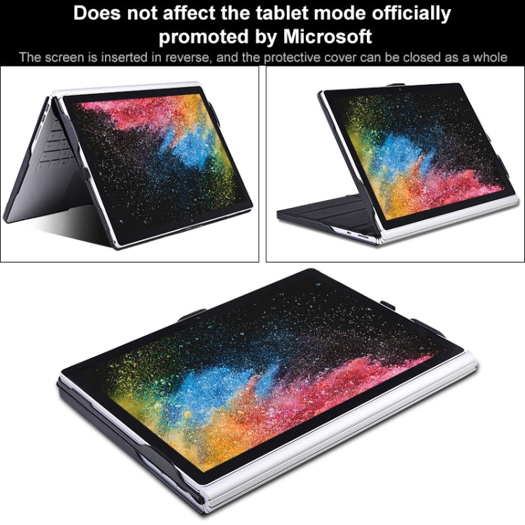 For Microsoft Surface Book 13.5 inch i5 Deformation All-inclusive Leather Laptop Case(Black)