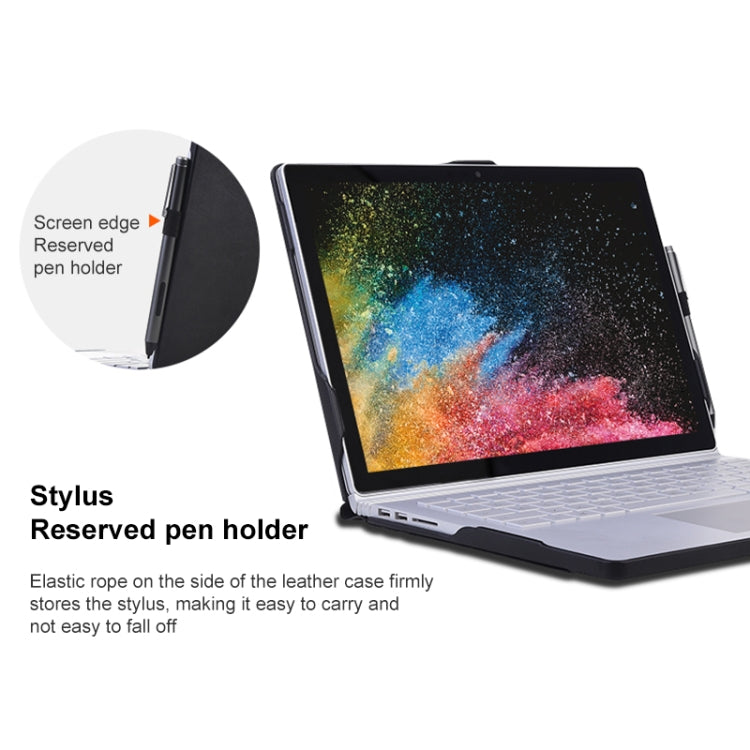 For Microsoft Surface Book 13.5 inch i5 Deformation All-inclusive Leather Laptop Case(Black) - Screen & Keyboard Cover by PMC Jewellery | Online Shopping South Africa | PMC Jewellery | Buy Now Pay Later Mobicred