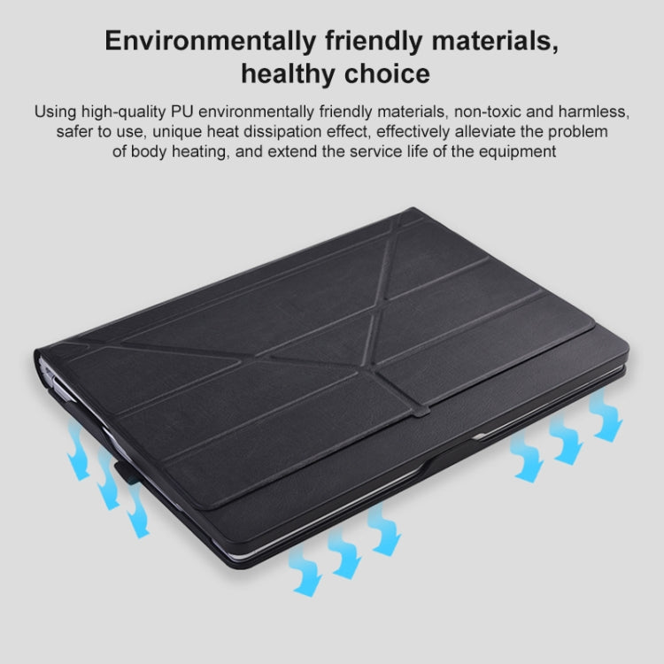 For Microsoft Surface Book 13.5 inch i5 Deformation All-inclusive Leather Laptop Case(Black)