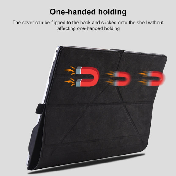 For Microsoft Surface Book 13.5 inch i5 Deformation All-inclusive Leather Laptop Case(Black)