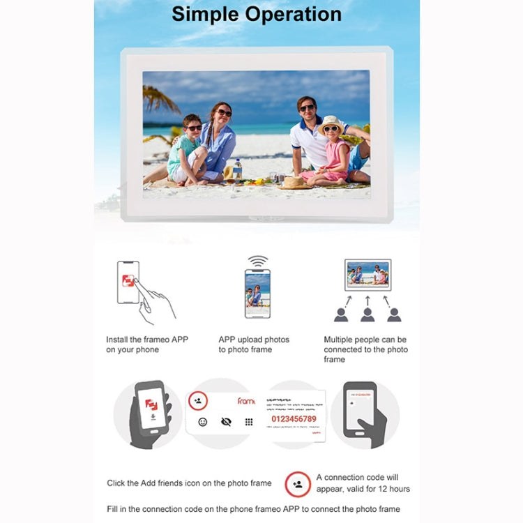 15.6 inch IPS Screen Digital Cloud Photo Frame Wall Mounted LED Advertising Machine, Plug Type:AU Plug(Black) - 15 inch Above by PMC TechLife | Online Shopping South Africa | PMC TechLife | Buy Now Pay Later Mobicred