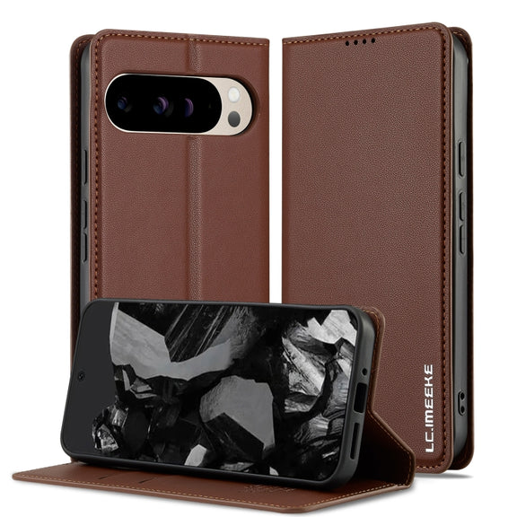For Google Pixel 9 Pro / 9 LC.IMEEKE L1 Series Frosted Fine Texture PU Phone Case(Brown)