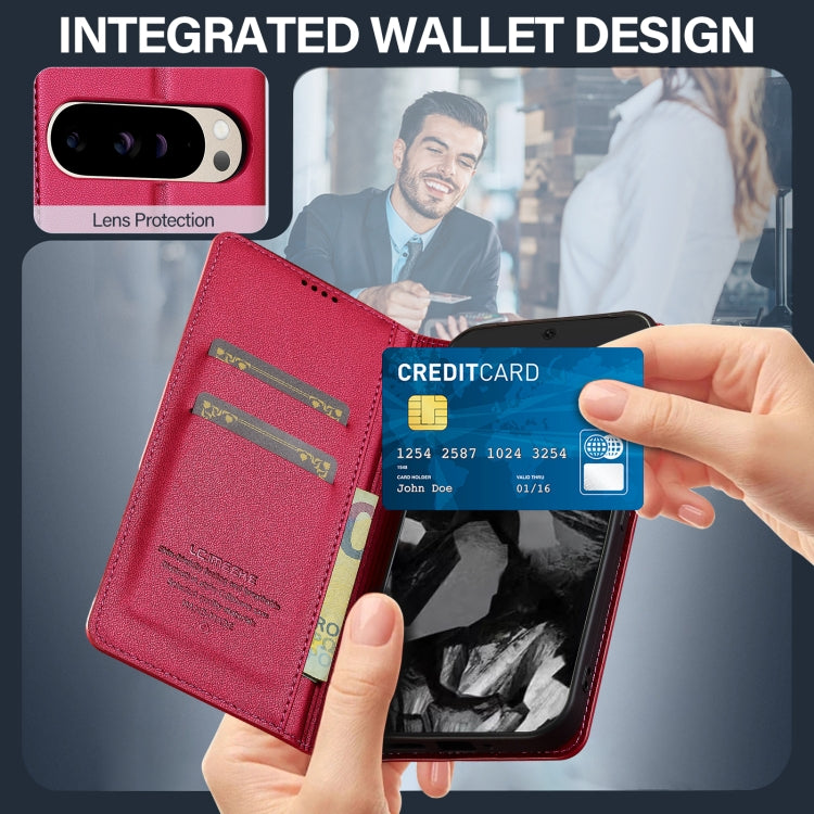 For Google Pixel 9 Pro / 9 LC.IMEEKE L1 Series Frosted Fine Texture PU Phone Case(Red) - free shipping - PMC Jewellery - Order now!