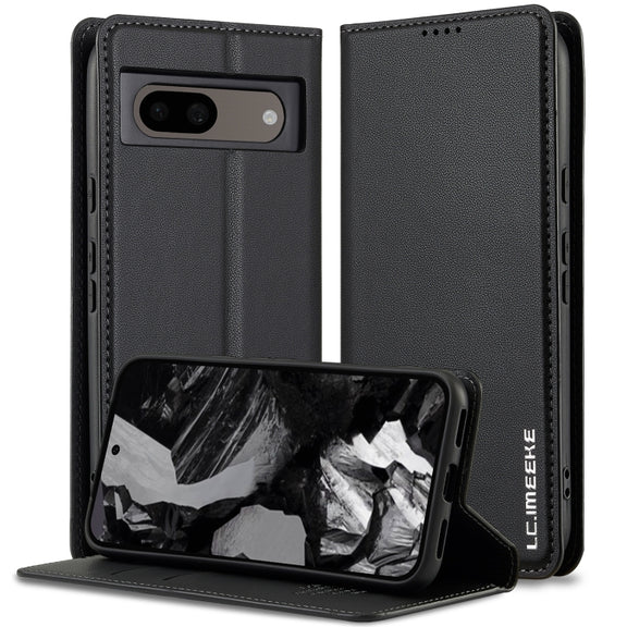 For Google Pixel 7A LC.IMEEKE L1 Series Frosted Fine Texture PU Phone Case(Black)