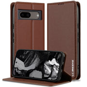 For Google Pixel 7A LC.IMEEKE L1 Series Frosted Fine Texture PU Phone Case(Brown)