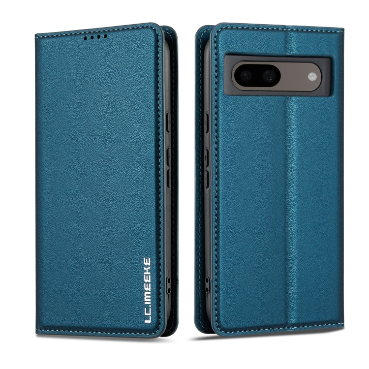 For Google Pixel 7A LC.IMEEKE L1 Series Frosted Fine Texture PU Phone Case(Blue)