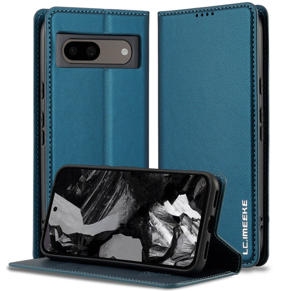 For Google Pixel 7A LC.IMEEKE L1 Series Frosted Fine Texture PU Phone Case(Blue)