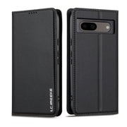 For Google Pixel 8 LC.IMEEKE L1 Series Frosted Fine Texture PU Phone Case(Black)