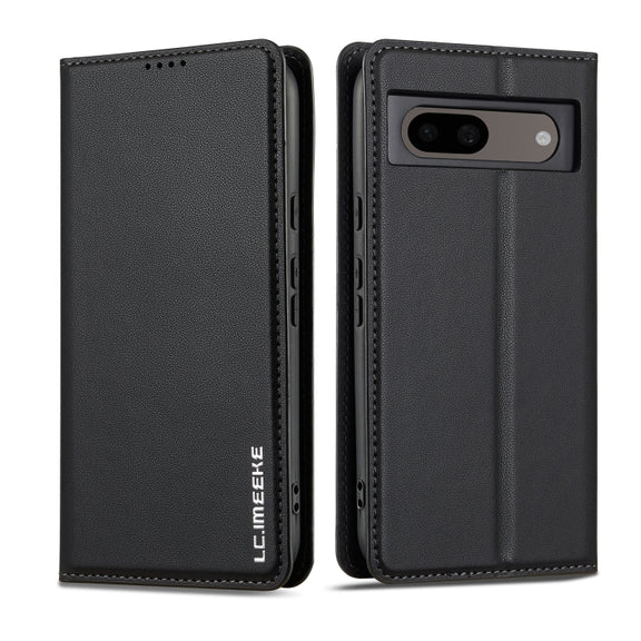 For Google Pixel 8 LC.IMEEKE L1 Series Frosted Fine Texture PU Phone Case(Black)