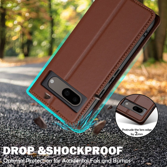 For Google Pixel 8 LC.IMEEKE L1 Series Frosted Fine Texture PU Phone Case(Brown)