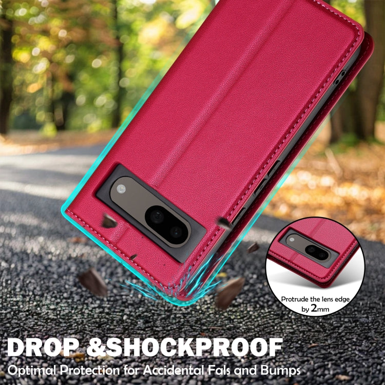 For Google Pixel 8 LC.IMEEKE L1 Series Frosted Fine Texture PU Phone Case(Red)