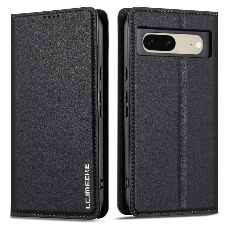 For Google Pixel 7 5G LC.IMEEKE L1 Series Frosted Fine Texture PU Phone Case(Black)