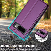 For Google Pixel 8 Pro LC.IMEEKE L1 Series Frosted Fine Texture PU Phone Case(Purple)