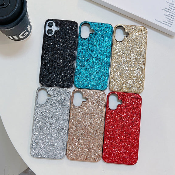 For iPhone 16 Plus Glitter Powder Shockproof TPU Phone Case(Silver)