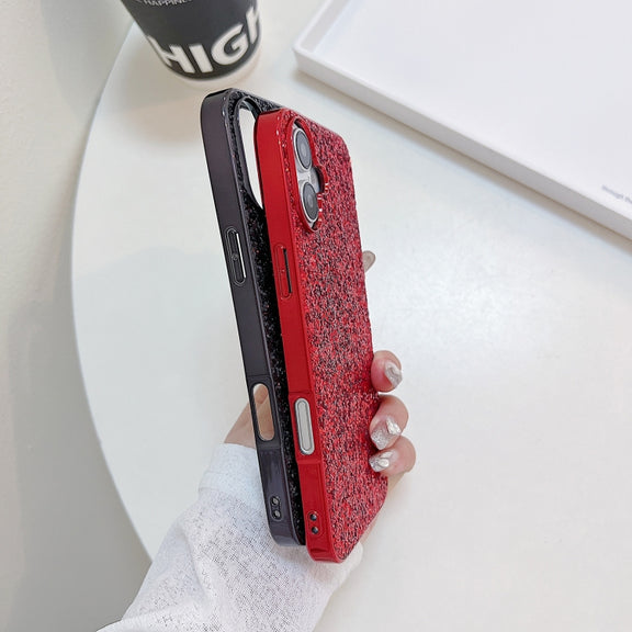 For iPhone 16 Plus Glitter Powder Shockproof TPU Phone Case(Silver)