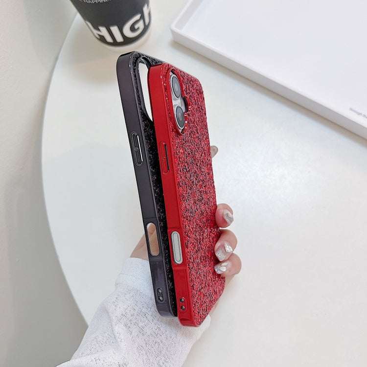 For iPhone 16 Plus Glitter Powder Shockproof TPU Phone Case(Silver)