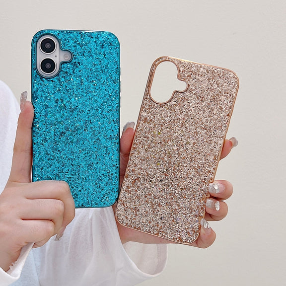 For iPhone 16 Plus Glitter Powder Shockproof TPU Phone Case(Silver)