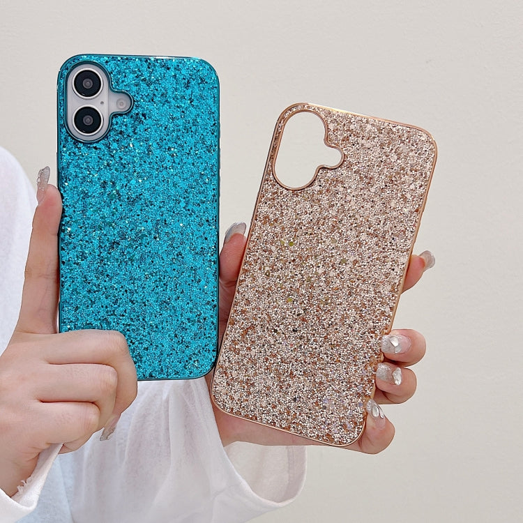 For iPhone 16 Plus Glitter Powder Shockproof TPU Phone Case(Silver)