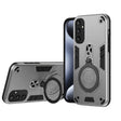 For Samsung Galaxy S25 5G Metal Ring 360 Degree Rotating Holder PC Hybrid TPU Phone Case(Silver Grey) - Galaxy S25 5G Cases by PMC TechLife | Online Shopping South Africa | PMC TechLife | Buy Now Pay Later Mobicred
