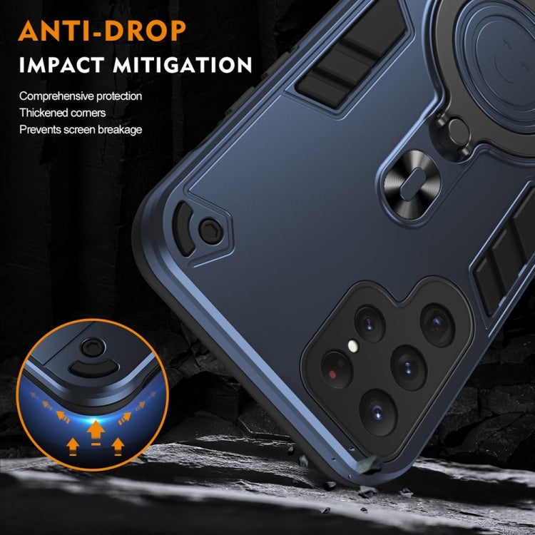 For Samsung Galaxy S25 Ultra 5G Metal Ring 360 Degree Rotating Holder PC Hybrid TPU Phone Case(Navy Blue) - Galaxy S25 Ultra 5G Cases by PMC TechLife | Online Shopping South Africa | PMC TechLife | Buy Now Pay Later Mobicred