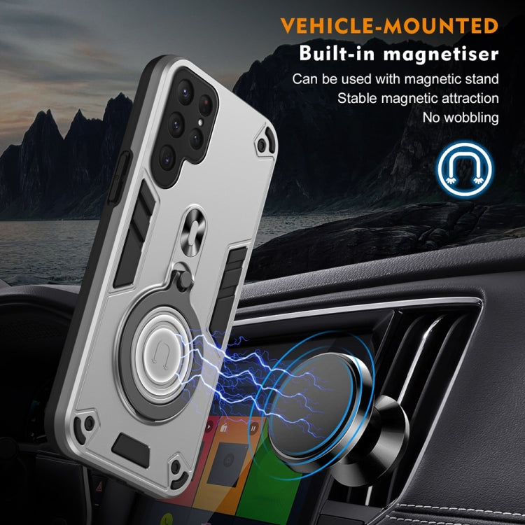 For Samsung Galaxy S25 Ultra 5G Metal Ring 360 Degree Rotating Holder PC Hybrid TPU Phone Case(Silver Grey) - Galaxy S25 Ultra 5G Cases by PMC TechLife | Online Shopping South Africa | PMC TechLife | Buy Now Pay Later Mobicred