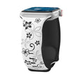 For Apple Watch SE 2023 44mm Bauhinia Two-color Embossed Silicone Watch Band(White Black) - Watch Bands by PMc TechLife | Online Shopping South Africa | PMc TechLife | Buy Now Pay Later Mobicred
