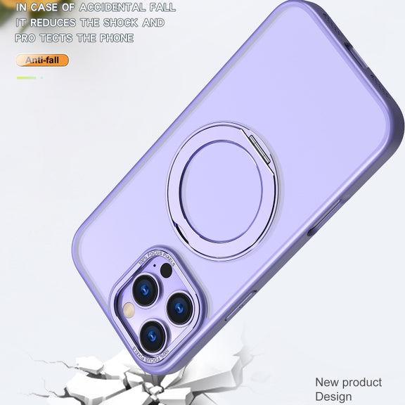 For iPhone 16 Pro Max Wing Series MagSafe Magnetic Ring Holder Phone Case(Light Purple)