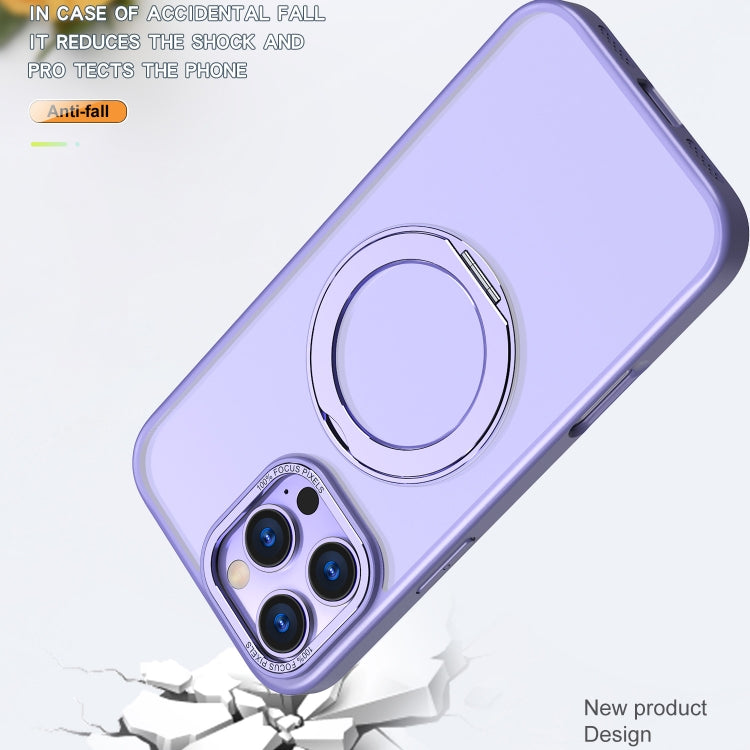 For iPhone 16 Pro Max Wing Series MagSafe Magnetic Ring Holder Phone Case(Light Purple)