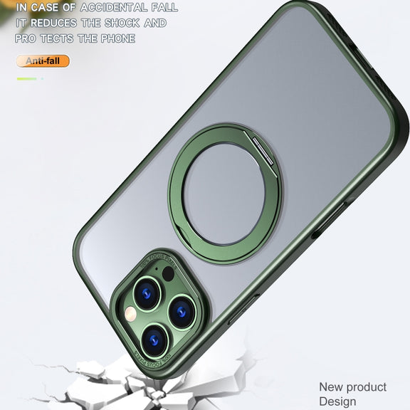 For iPhone 16 Pro Wing Series MagSafe Magnetic Ring Holder Phone Case(Green)
