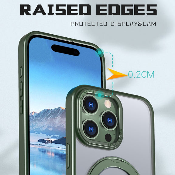 For iPhone 16 Pro Wing Series MagSafe Magnetic Ring Holder Phone Case(Green)
