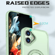 For iPhone 16 Plus Wing Series MagSafe Magnetic Ring Holder Phone Case(Avocado Green)