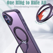 For iPhone 16 Plus Wing Series MagSafe Magnetic Ring Holder Phone Case(Dark Purple)