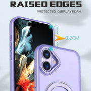 For iPhone 16 Wing Series MagSafe Magnetic Ring Holder Phone Case(Light Purple)