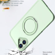 For iPhone 16 Wing Series MagSafe Magnetic Ring Holder Phone Case(Avocado Green)