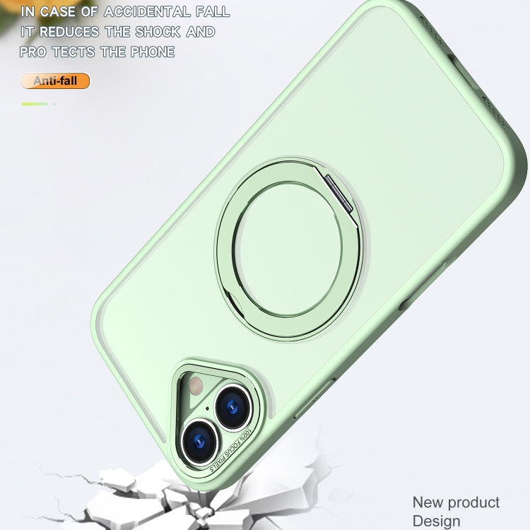 For iPhone 16 Wing Series MagSafe Magnetic Ring Holder Phone Case(Avocado Green)