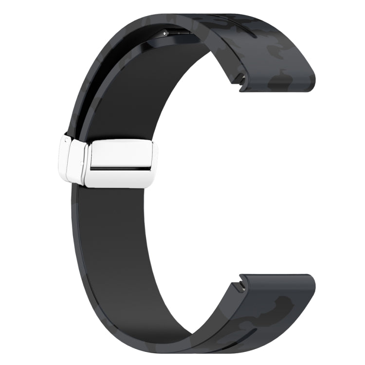 For Garmin Fenix 7 Magnetic Folding Silver Buckle Color Printed Silicone Watch Band(Camouflage Grey) - free shipping - PMC TechLife - Order now!