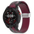 For Garmin Fenix 7 Magnetic Folding Silver Buckle Color Printed Silicone Watch Band(Camouflage Wine Red) - free shipping - PMC TechLife - Order now!