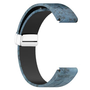 For Garmin Fenix 7X Magnetic Folding Silver Buckle Color Printed Silicone Watch Band(Mosaic)