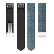 For Garmin Fenix 7X Magnetic Folding Silver Buckle Color Printed Silicone Watch Band(Mosaic)