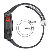 For Garmin Fenix 7X Magnetic Folding Silver Buckle Color Printed Silicone Watch Band(Mosaic)