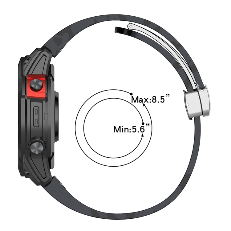For Garmin Fenix 7X Magnetic Folding Silver Buckle Color Printed Silicone Watch Band(Mosaic)