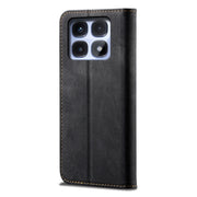 For Redmi K70 Ultra 5G Denim Texture Casual Style Horizontal Flip Leather Case(Black)