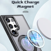 For Samsung Galaxy S24 Ultra 5G Wing Series MagSafe Magnetic Ring Holder Phone Case(Black)